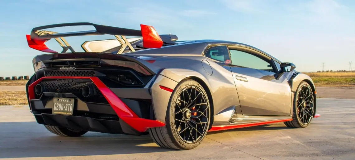Supercar rear three‑quarter