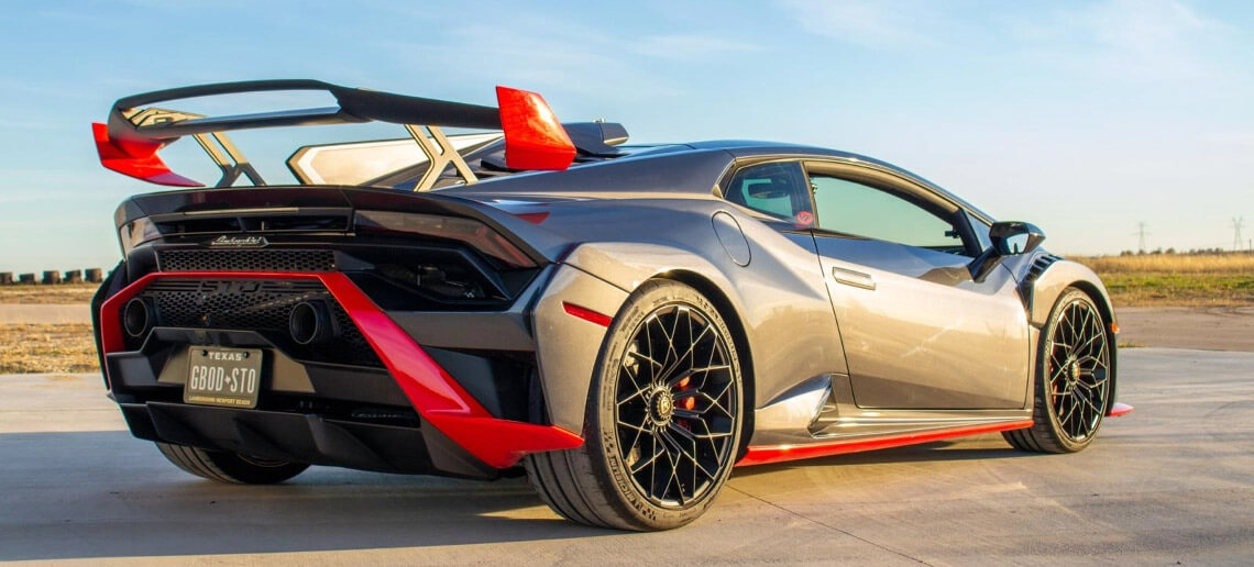 Supercar rear three‑quarter