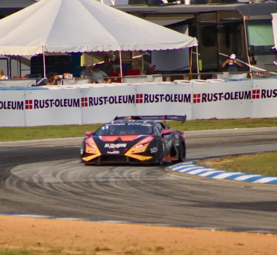 GT car in pit exit